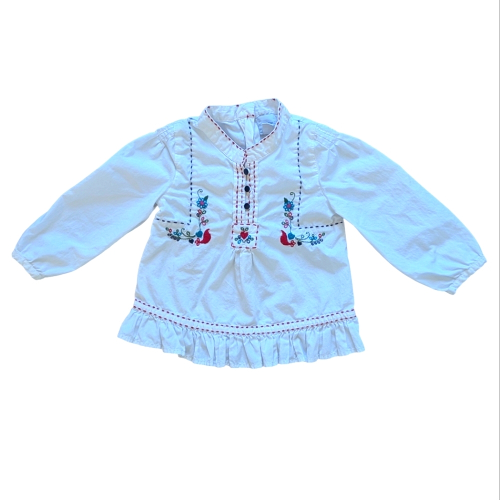babyGAP Embroidered Popover Blouse - Size 18-24M